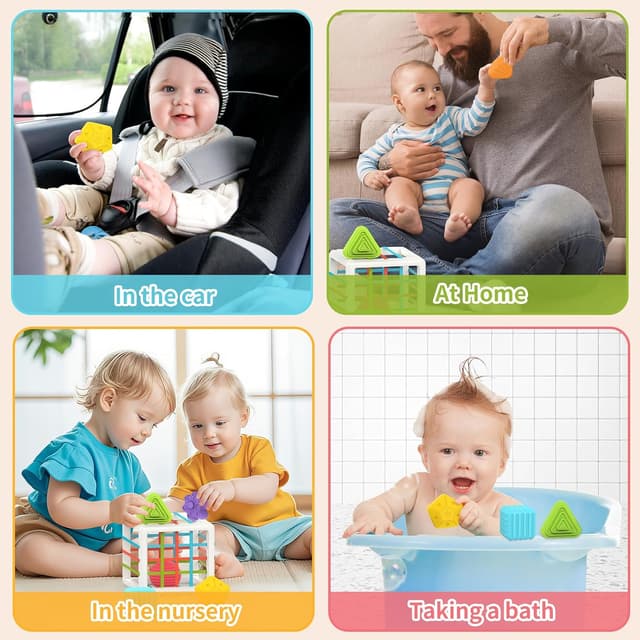 Thumbnail 5 de MINGKIDS Montessori 6-Pc Sensory Shape Set for 12-Months