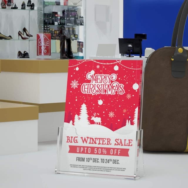 Detalle de HIIMIEI Acrylic Freestanding Brochure/Leaflet Holder (A5, Clear) – 2 Pack