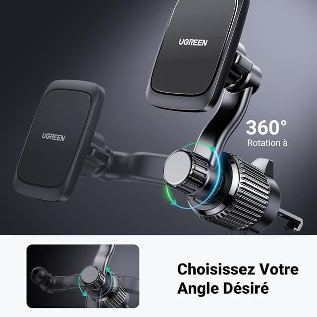 Detalle de UGREEN Support MagSafe voiture pour iPhone 17 Pro Max