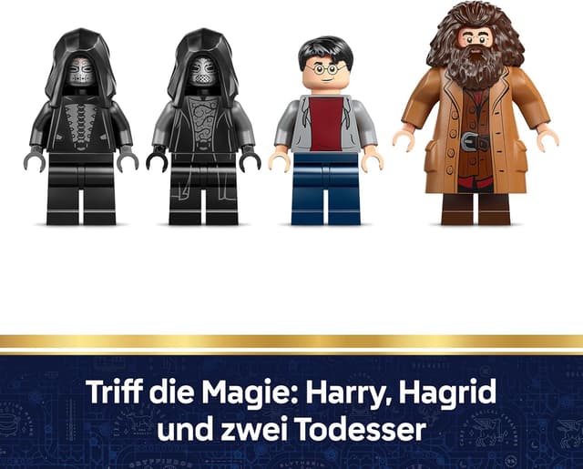 Detalle de LEGO Harry Potter 76459 „Hagrids und Harrys Flucht aus dem Ligusterweg“ – Motorrad-Spielzeug mit 4 Minifiguren