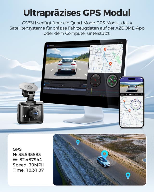 Thumbnail 5 de AZDOME GS63H Dashcam 4K mit GPS und WiFi