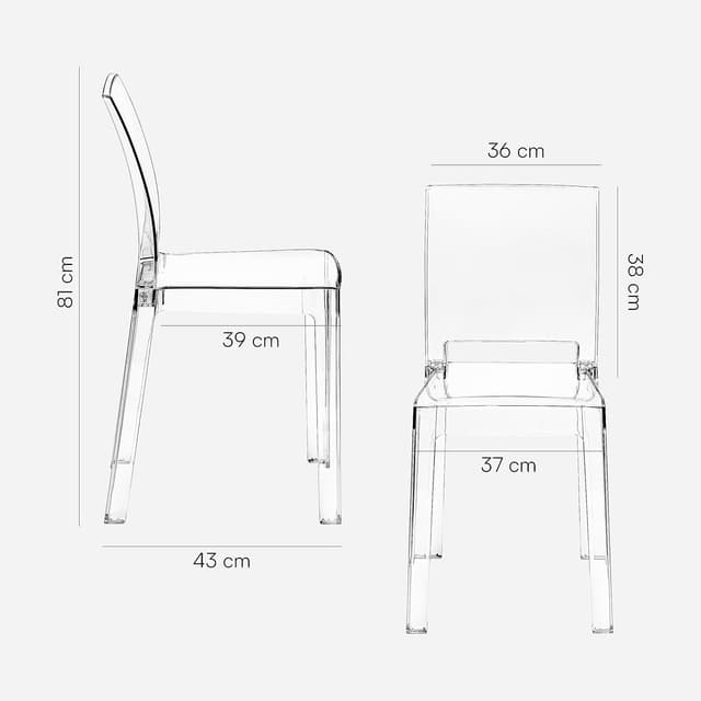 Thumbnail 2 de Baroni Home Set 4 sedie in policarbonato 36×81×43 cm