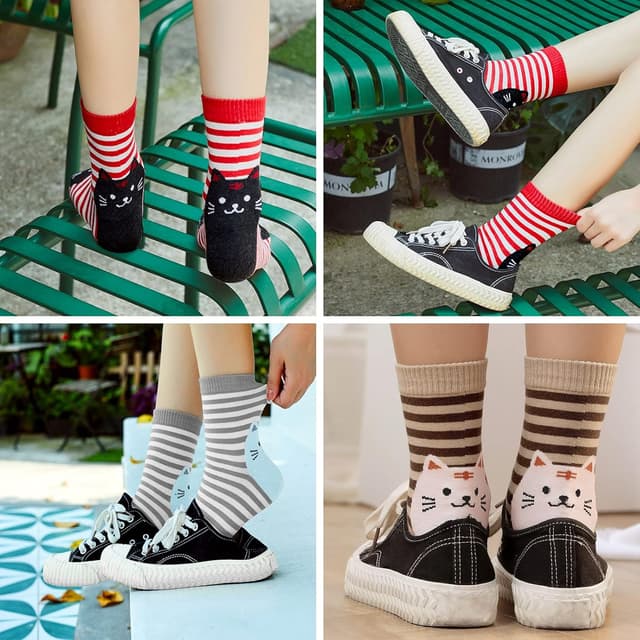 Detalle de PUTUO chaussettes Tabi femme japonaise en coton (36-41) – 4 paires