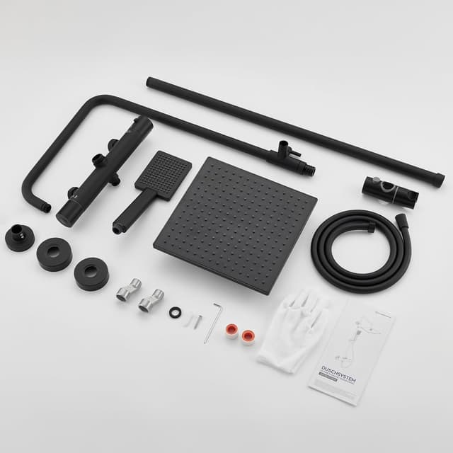 Thumbnail 6 de Auralum Duschsystem Verbrühschutz Thermostat Schwarz