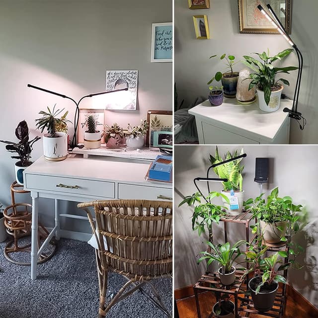 Thumbnail 6 de Wolezek Grow Lights for Indoor Plants – Full Spectrum LED Plant Light with Clip, 2-Head 6/12/16H Timer & Dimming