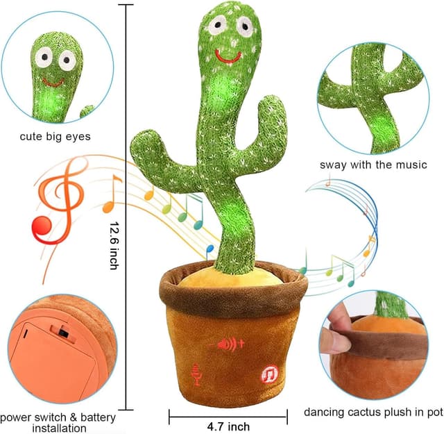 Detalle 2 de Sprechender Kaktus Spielzeug mit Aufnahme