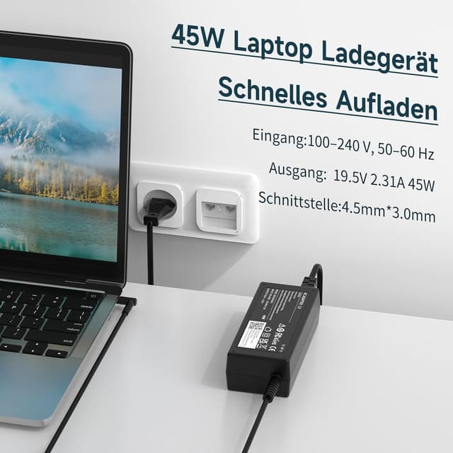 Thumbnail 1 de HP Laptop Netzteil 45W 19.5V