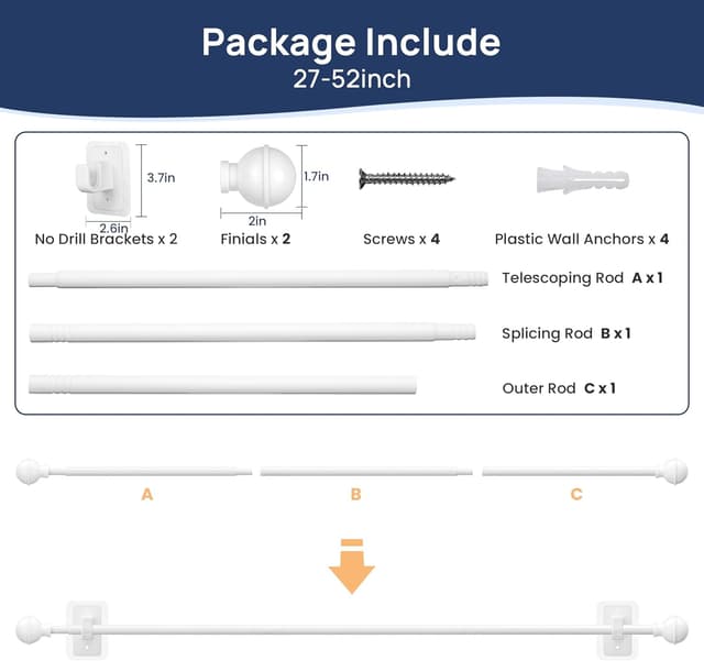Thumbnail 6 de ENJOYBASICS No Drill Curtain Rods