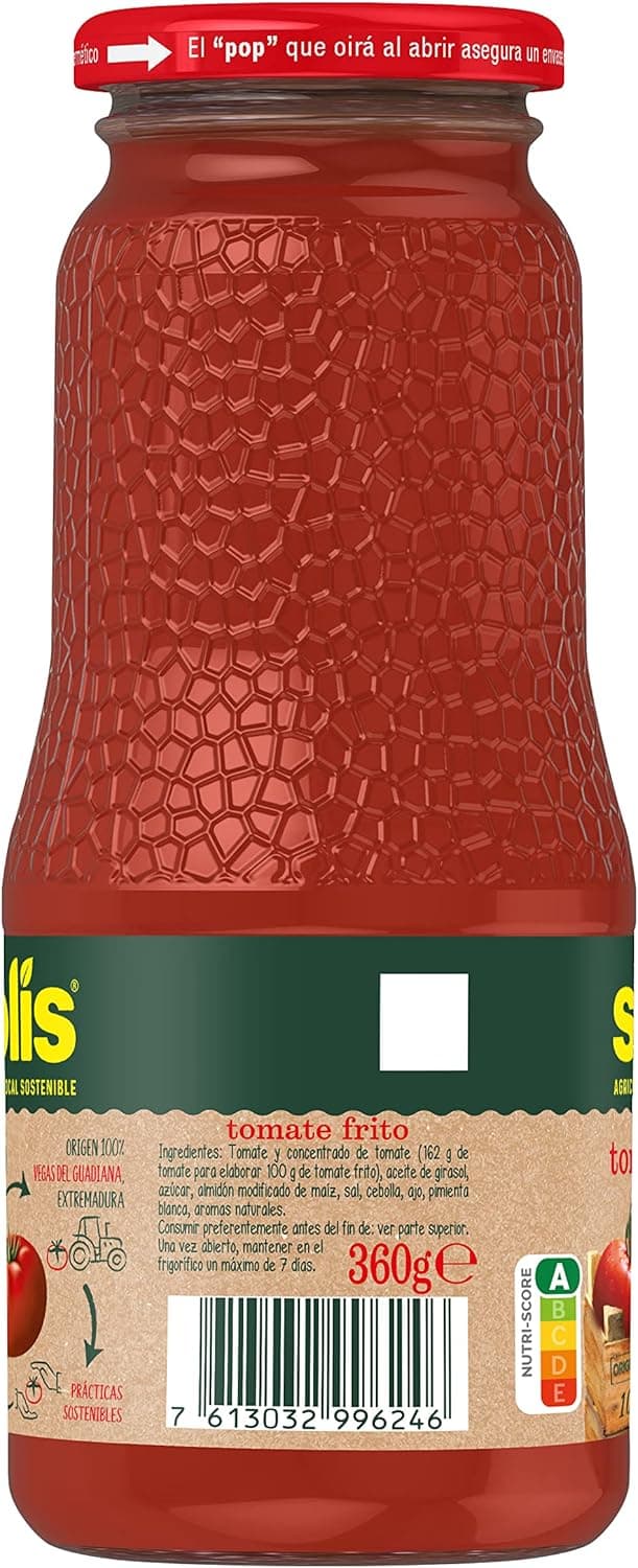 Thumbnail 4 de SOLÍS Tomate Frito Clásico Frasco Cristal 15x360g Sin Gluten 🍅