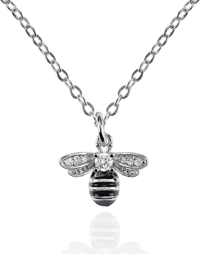 Thumbnail 6 de namana Collana da donna con ciondolo a forma di ape, zirconi e smalto nero