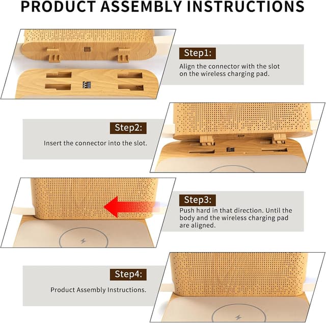Detalle 2 de blonbar Wake-Up-Licht & Tischlampe mit Touch-Dimmung, Snooze und Qi-Ladefunktion (10-W Wireless Charger)