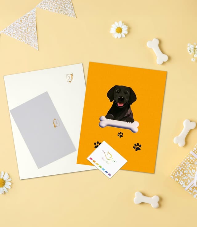 Thumbnail 5 de Labrador 3D Geburtstagskarte schwarz