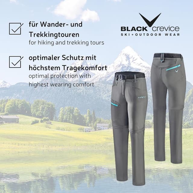 Detalle 2 de Black Crevice pantalon trekking zippé femme
