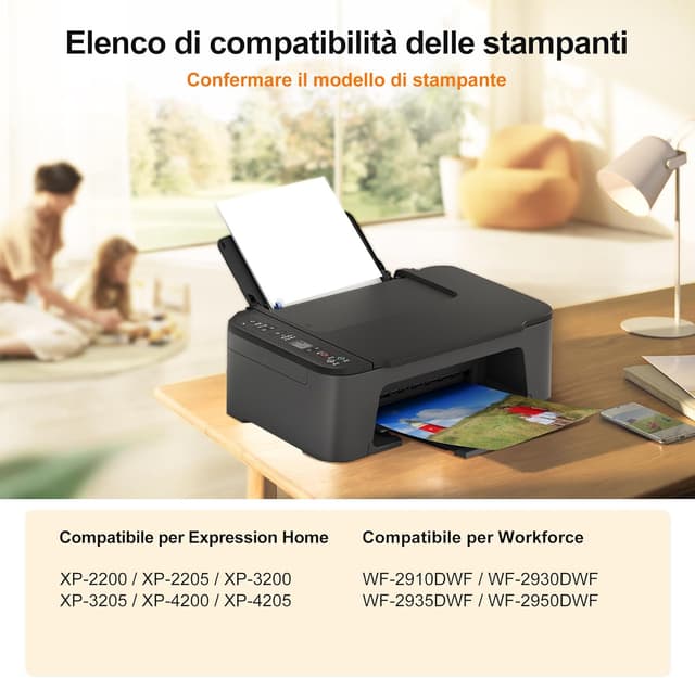 Detalle de Set 5 cartucce compatibili Sqwekd per Epson 604 XL per XP-2200/XP-3200/XP-4200 e WF-2910