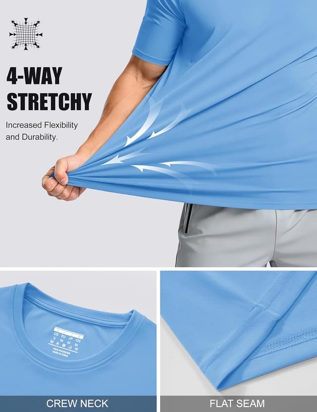Detalle de MAGCOMSEN T-Shirt Sportiva da Uomo Rashguard UPF 50+ ad asciugatura veloce per outdoor, surf e nuoto