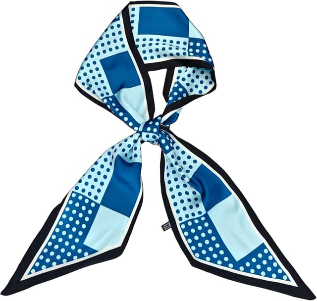 Detalle de GIMIRO Satin Seidenschal (148 x 13,5 cm) – doppellagig als Krawatte, Schal oder Kopftuch