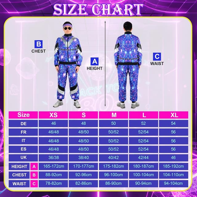 Thumbnail 3 de BITOYO Disfraz Años 80 Unisex Chándal Retro