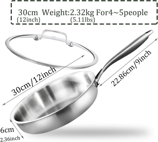 Detalle 2 de DELARLOCHEF Bratpfanne Edelstahl 30 cm
