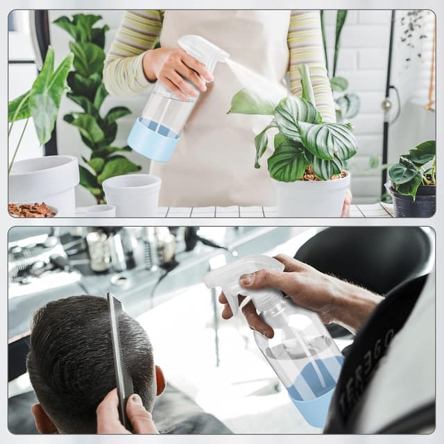 Thumbnail 6 de Rionisor 16 oz Refillable Glass Spray Bottles with Silicone Sleeve Protection and Adjustable Nozzle (Blue, 1-Pack)