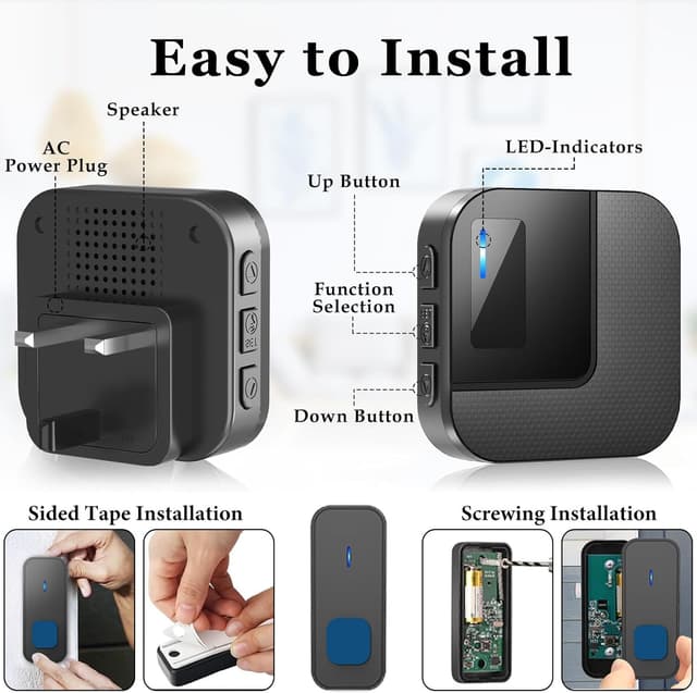 Detalle de Kabol Wireless Doorbell with 2 Receivers