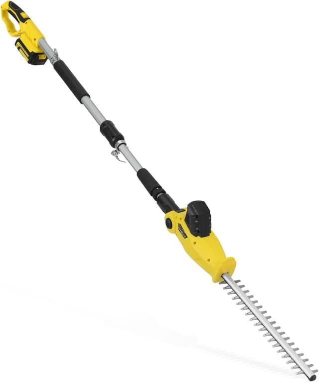 Detalle de PHIWOS Cordless Pole Hedge Trimmer with 2.0Ah Battery & Charger – Telescopic reach and dual action blades