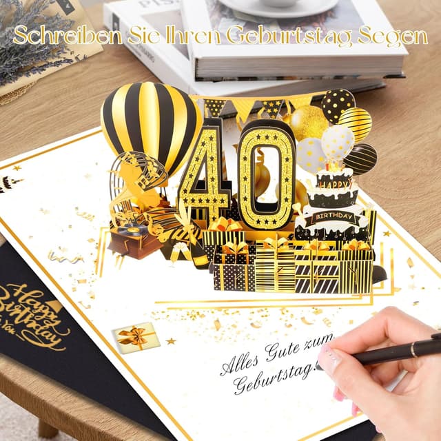 Detalle de OLOSONG Geburtstagskarte 40 mit 3D Pop-up und Umschlag (Back in 1986)