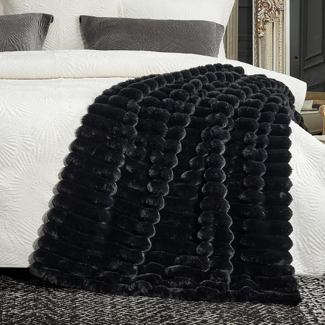 Thumbnail 4 de Cozy Bliss Faux Fur Throw Blanket 60ร80 in ๐
