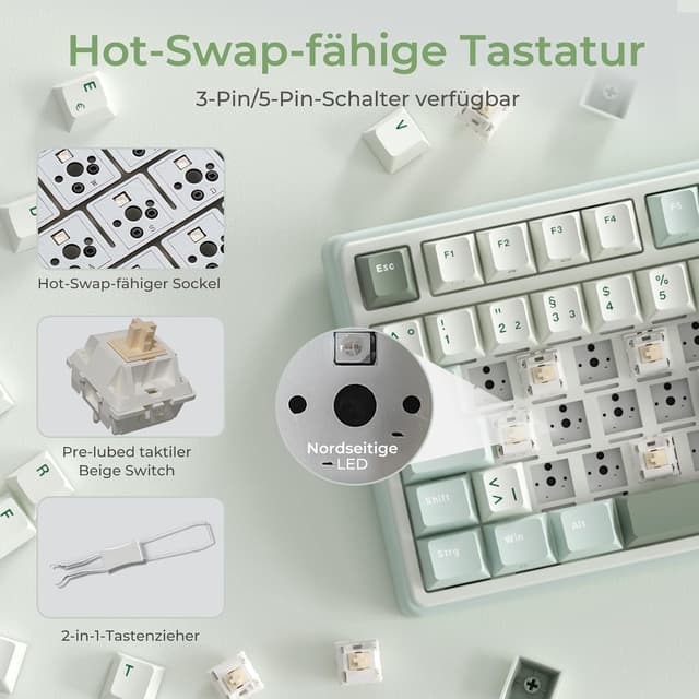 Detalle de RK ROYAL KLUDGE R98 Pro Gaming Tastatur