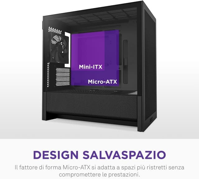Detalle 1 de NZXT H3 Flow Case Micro-ATX ad Alto Flusso