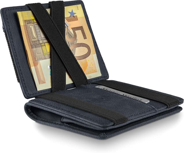 Thumbnail 6 de WEST Magic Wallet (Klassiker) mit großem Münzfach – RFID Datenschutz Geldbeutel inkl. Geschenkbox in Braun/Orange