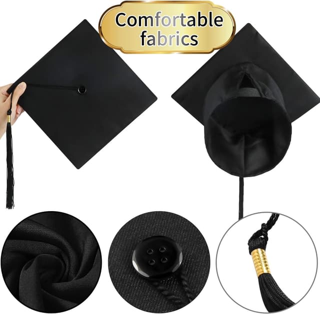 Thumbnail 3 de BOOSHMall Bachelor-Hut mit Quaste – verstellbare Abschlusskappe für Uni, Hochschule, Abitur & Promotion