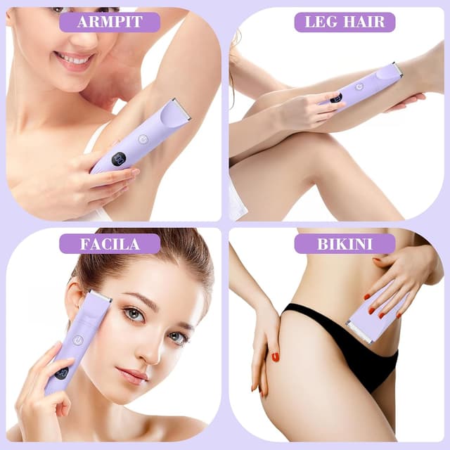 Detalle 2 de MIFXIN New 3-in-1 Women’s Electric Shaver (IPX6 Wet & Dry) – Bikini Trimmer, Lady Shaver & Epilator for Sensitive Areas (Purple)
