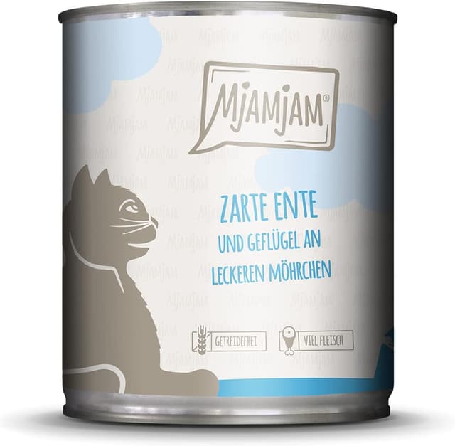 Detalle de MjAMjAM Nourriture humide premium pour chat – pack mixte II (6 x 800 g) sans céréales, supplément de viande