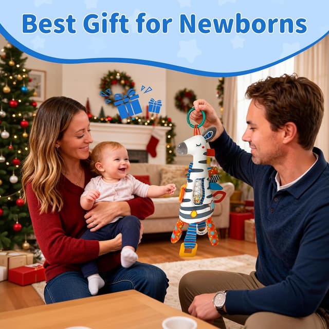 Thumbnail 6 de Funsland pram toys for babies (0–6 months) clip-on car seat stroller activity plush with hanging rattle