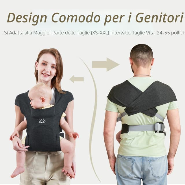 Thumbnail 5 de MOMTORY Marsupio Neonato Ergonomico 3-12kg