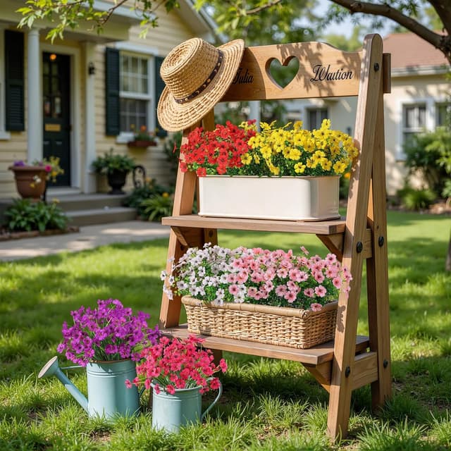 Thumbnail 6 de Alupssuc 24 Bundles Artificial Flowers (Outdoor UV-Resistant) – Mixed 6 Colours Violet Spring Grass & Eucalyptus