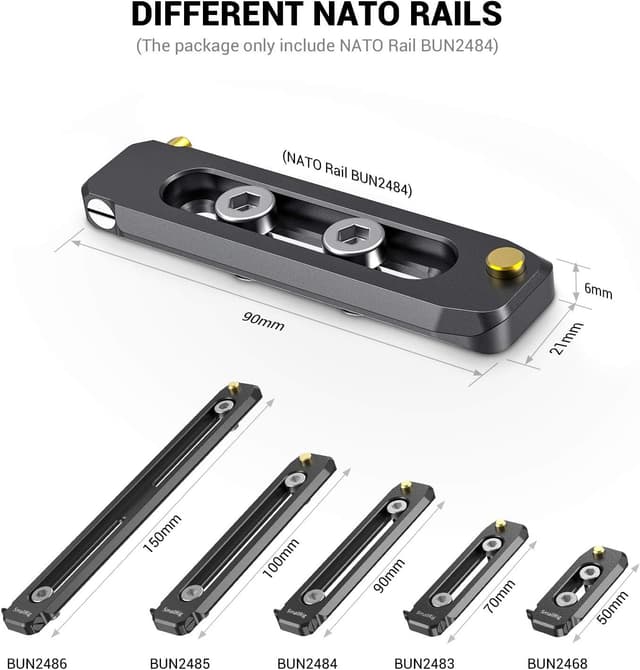 Detalle de SMALLRIG NATO Rail à profil bas 90 mm BUN2484B