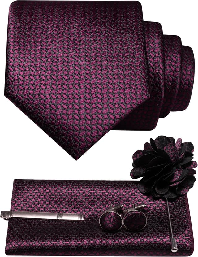 Detalle 2 de JEMYGINS Mens Tie Set 5PCS for Wedding