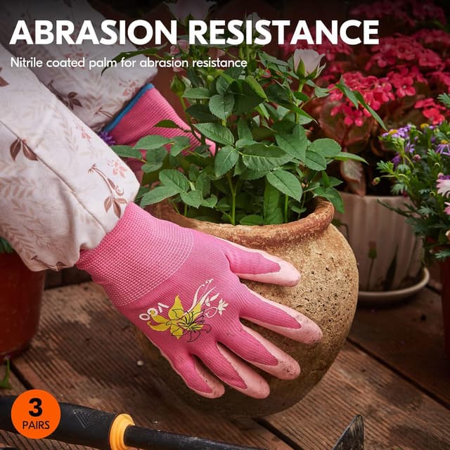 Detalle de Vgo... NT2110, guanti da lavoro donna in nitrile (3 paia, taglia S, 3 colori)