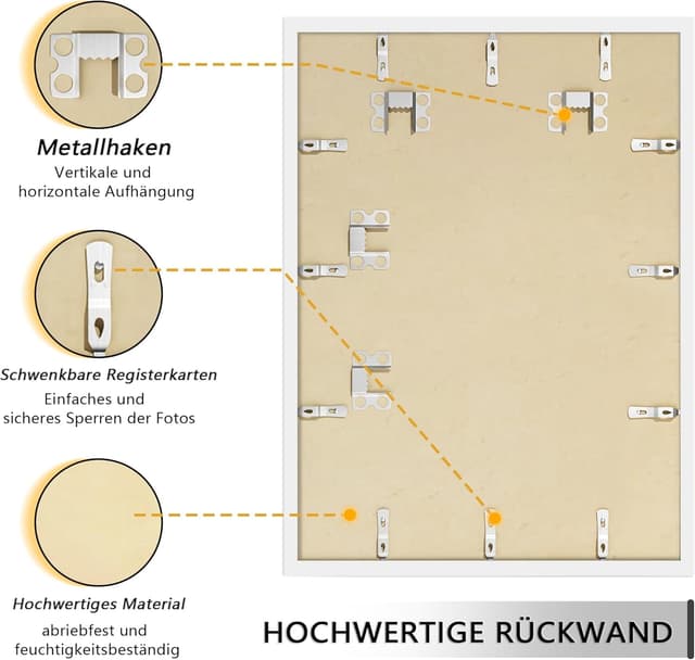 Thumbnail 6 de Tinkeps 3er Pack Bilderrahmen 50x70 cm in Weiß (Holzwerkstoff) mit Acrylglasscheibe