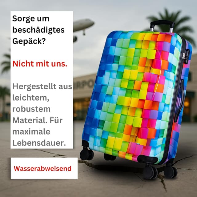 Detalle 2 de NOWI Hartschalenkoffer XL Groß – 100L Volumen, 158 cm Gurtmaß, 8 Rollen, 360° drehbar