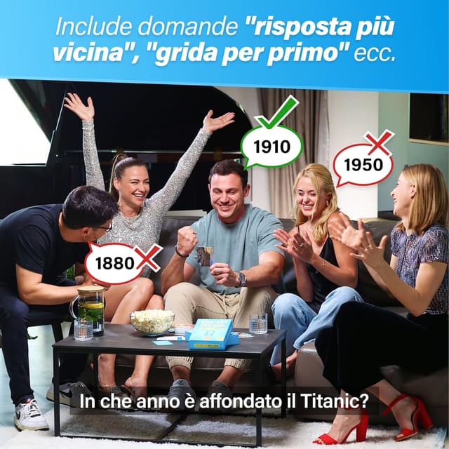 Detalle de Quanto ne sai? – Versione Italiana The World Game, gioco di trivia da tavolo per adulti e famiglie (1200 domande)