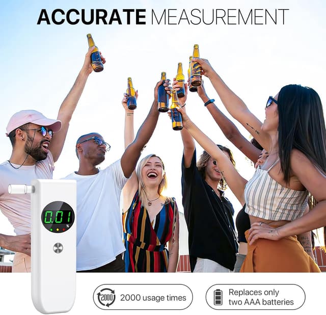 Detalle 2 de COCOCKA alcohol breathalyser with LCD, 10 tips