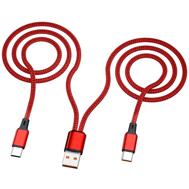 Detalle de Multi USB‑C Kabel 1,2 m (2‑in‑1) – Dual Splitter USB‑A auf Doppel‑USB‑C, 3A, Nylon (Mehrfach Typ C Ladekabel)