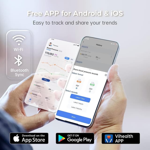 Thumbnail 3 de CheckMe BP2 Connect Blutdruckmessgerät Oberarm 3‑Messungen