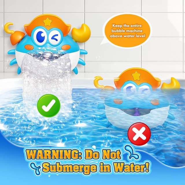 Thumbnail 6 de Light-Up Baby Bath Bubble Machine Bath Toy with Colourful RGB LED Lights (Ages 1–8)