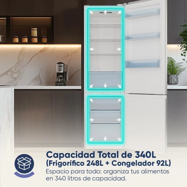 Detalle 2 de Origial ORICOMBI202NFIN Frigorífico combi No Frost Clase E 202 L
