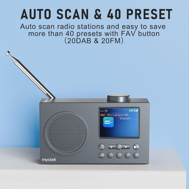 Detalle 1 de Mycket Radio DAB+ portable 2,4 pouces