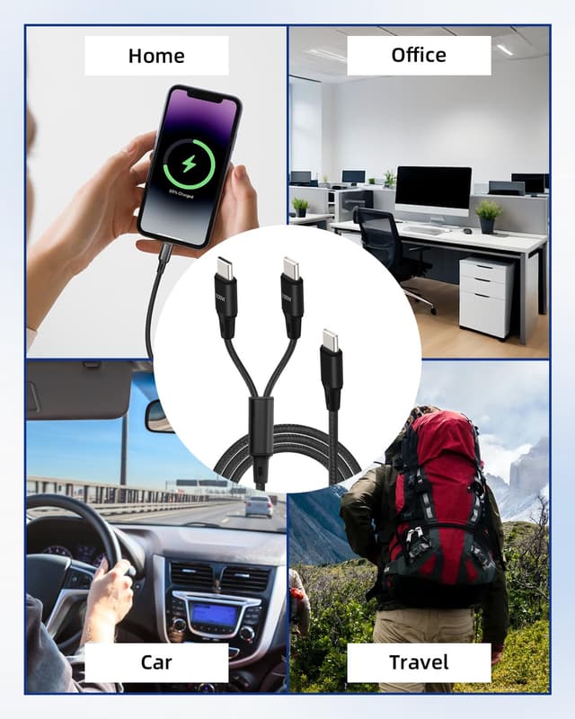 Thumbnail 6 de YANBORONSN 100W 2-in-1 USB C Cable