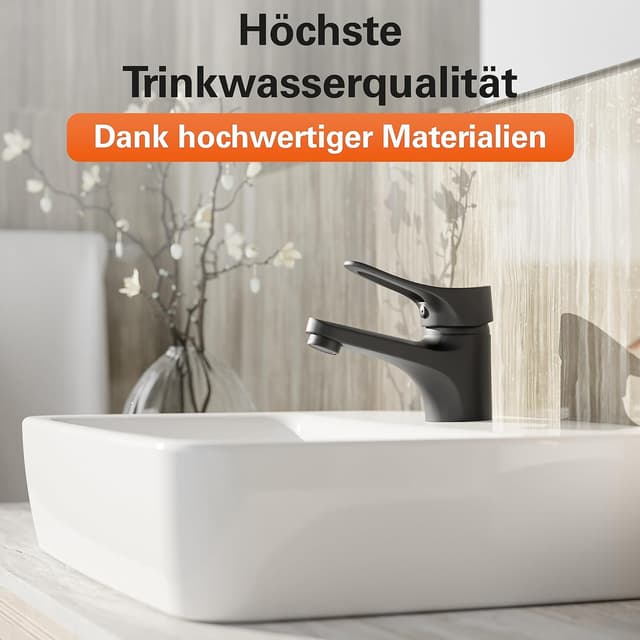 Thumbnail 1 de EISL NI075VEB VERONA Grifo monomando para lavabo, negro mate 🚰